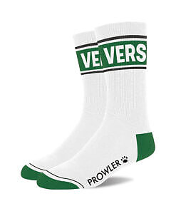 Prowler Vers Socks in white with green heel and toe accents