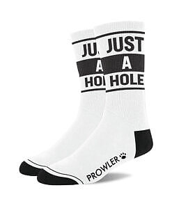 Prowler RED Just A Hole socks in white