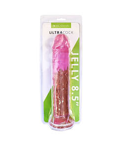 Me You Us Ultracock Pink Jelly 8.5 in. Dong in pink on white background