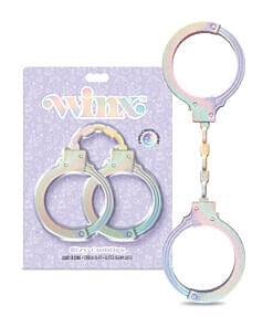WINX Cozy Cuddles Silicone Handcuffs in iridescent color by Global Novelties - body-safe stretch-to-fit design