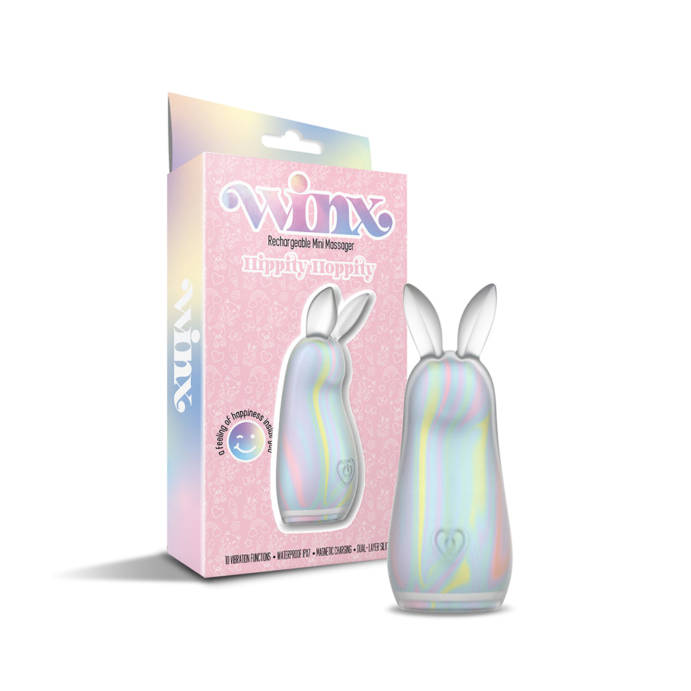 WINX Hippity Hoppity Squishy Silicone Vibrator - pink bunny massager with 10 functions
