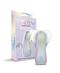 WINX Fancy Flutter Squishy Silicone Vibrator with pastel swirls and butterfly shape