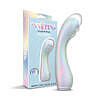 WINX Gee Whiz Squishy Silicone Vibrator in soft pink with curved tip and control button on a clean white surface.