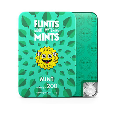 Flintts Mints F Strength 200 quick-dissolving mints for dry mouth relief