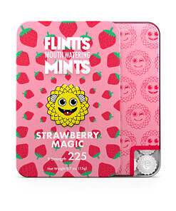 Flintts Mints Strawberry Magic F Strength 225 quick-dissolving saliva-stimulating mint tabs
