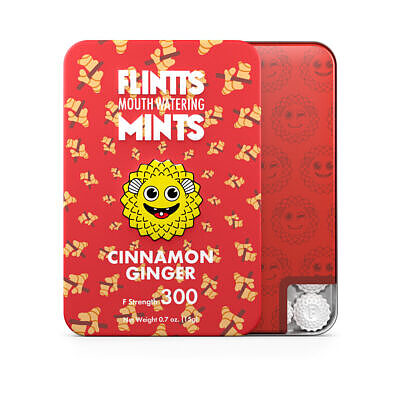 Flintts Mints Cinnamon Ginger F Strength 300 quick-dissolving dry mouth mints