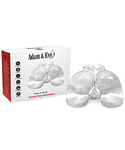 Adam & Eve Peek-A-Booty see-through masturbator with crystal-clear body for full visual stimulation