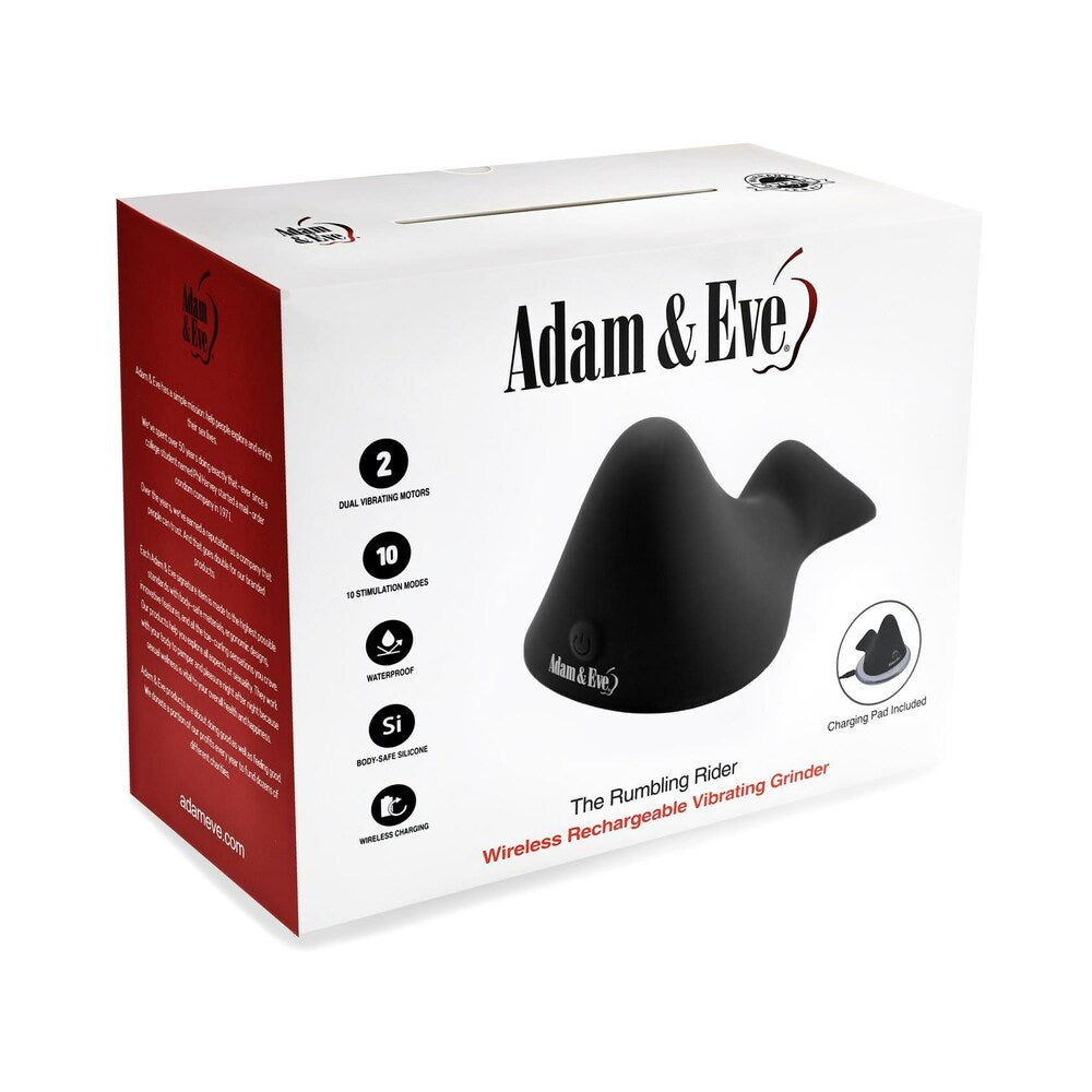 The Adam & Eve Rumbling Rider sit-on vibrator with dual motors and an ergonomic curve