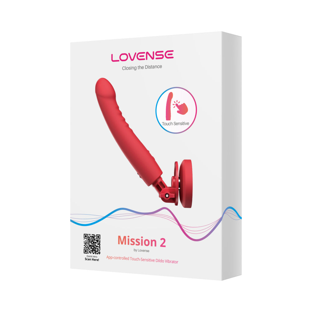 Lovense Mission 2 pink vibrating dildo with suction cup
