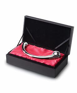 njoy Pure Wand double-ended stainless steel curved massager for G-spot and P-spot stimulation