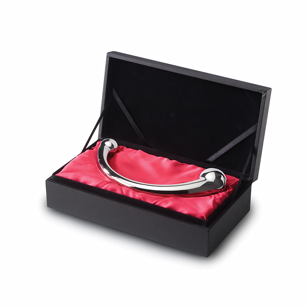 njoy Pure Wand double-ended stainless steel curved massager for G-spot and P-spot stimulation