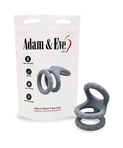 Adam & Eve Adam's Ridged Triple Cage - triple cock ring with 3 ridged soft loops for enhanced erection support