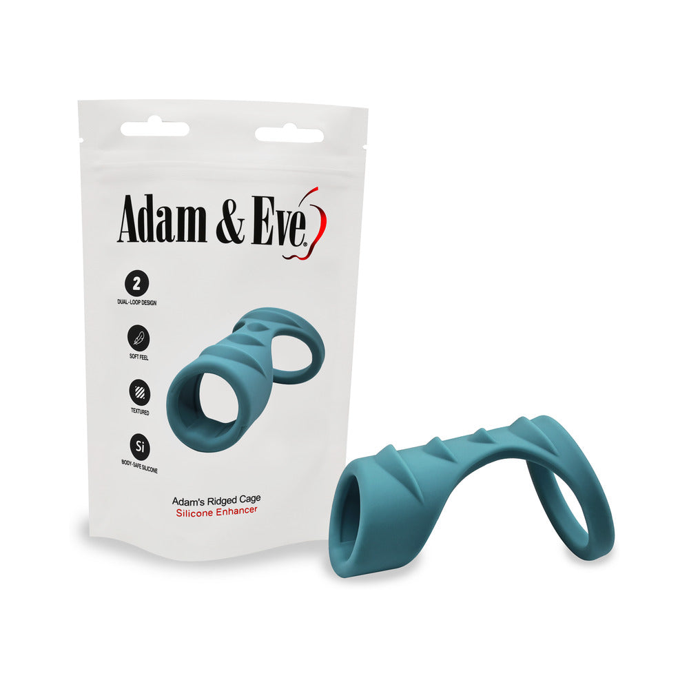 Adam & Eve Adam's Ridged Cage dual-loop ridged cage erection enhancer in bag packaging
