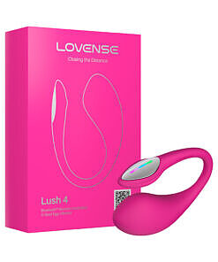 Lovense Lush 4 Bluetooth Remote-Controlled Egg Vibrator with multicolor LED tail and app control