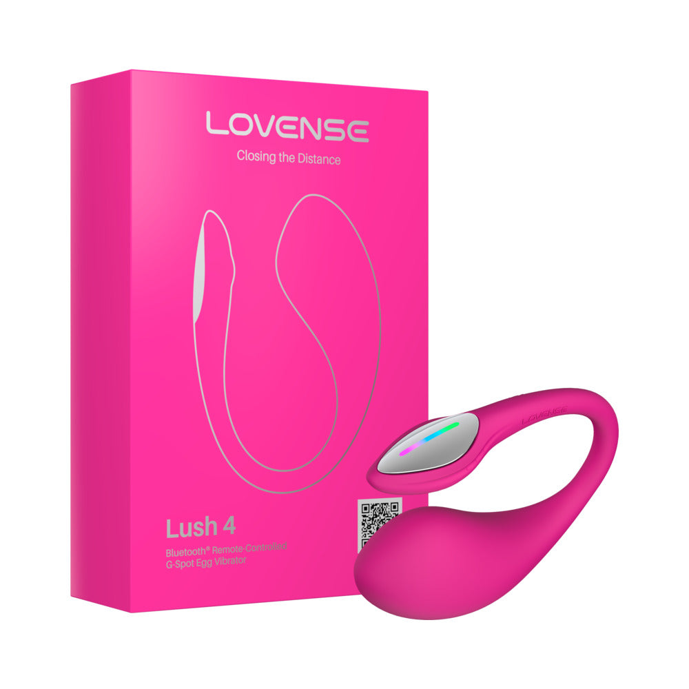 Lovense Lush 4 Bluetooth Remote-Controlled Egg Vibrator with multicolor LED tail and app control