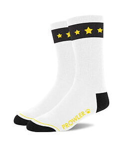 Prowler Gold Star Socks with all-over jacquard knit gold star pattern