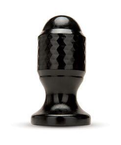 highlighting its sleek black silicone body and flat diamond-shaped base.
