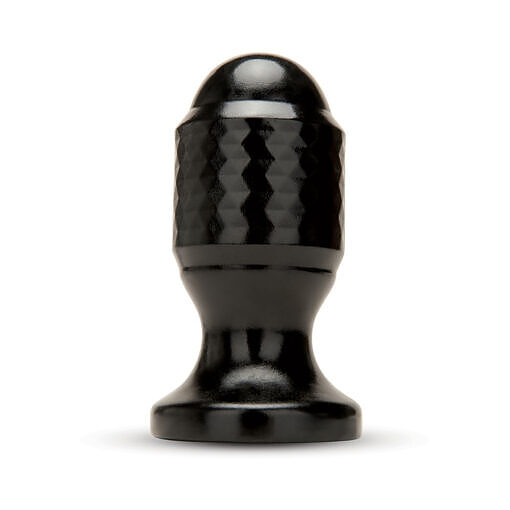 highlighting its sleek black silicone body and flat diamond-shaped base.