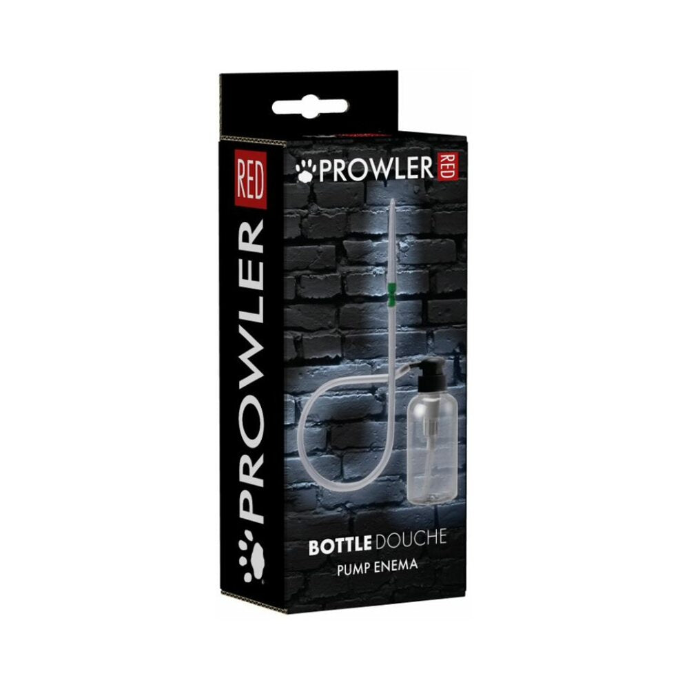 Prowler RED Bottle Douche Pump Enema with clear BPA-free bottle and soft silicone nozzle