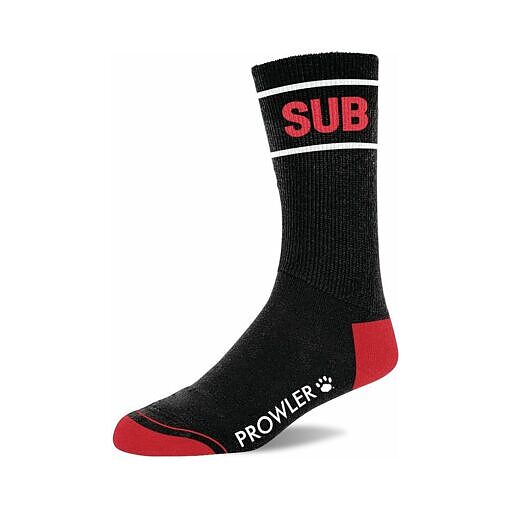 highlighting the crew length fit and red logo detail.