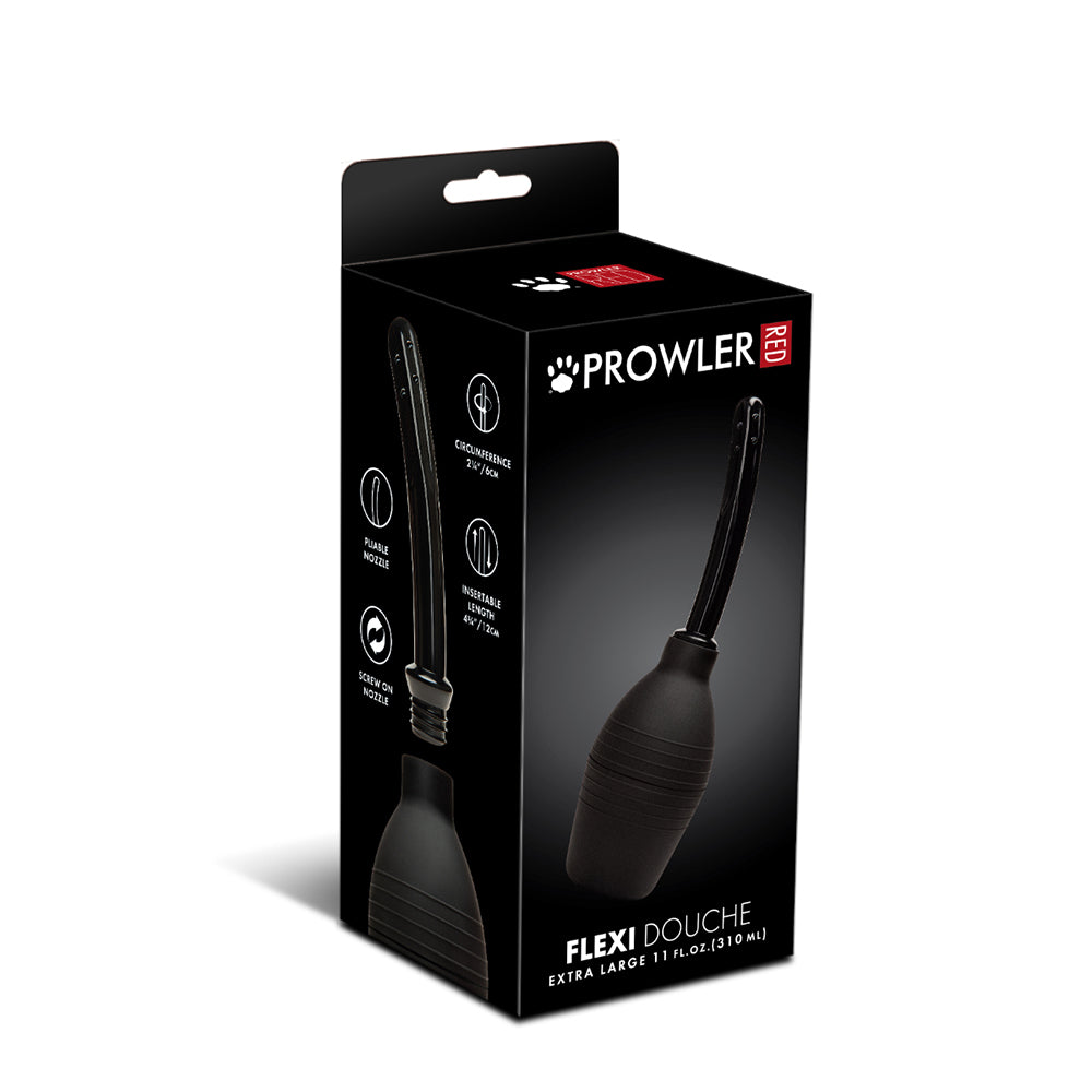 Prowler RED Flexi Douche Black - flexible nozzle anal cleansing bulb douche in black