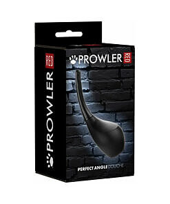 Prowler RED Perfect Angle Douche Black with 7-inch curved nozzle and 5-ounce silicone bulb on a clean surface.