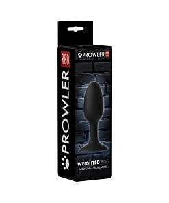 Prowler RED Weighted Butt Plug in black medium size