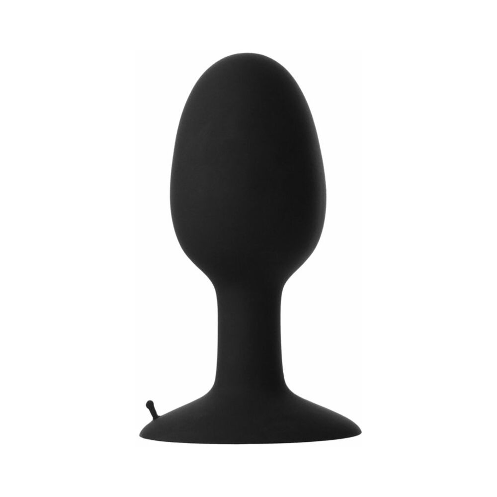 Prowler RED Weighted Butt Plug Black Large shown against a dark background