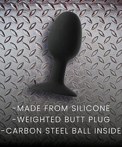 highlighting the glossy black silicone and tapered shape.