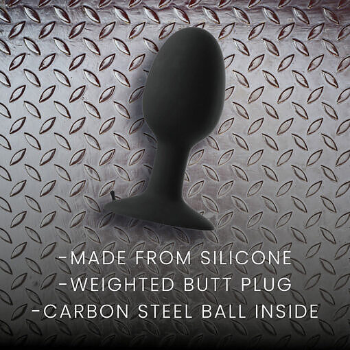 highlighting the glossy black silicone and tapered shape.
