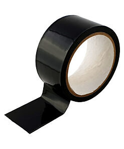 Prowler Bondage Tape Restraints black 20m roll on a dark surface