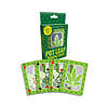 Pot Leaf Waterproof Playing Cards fanned out on a wooden table
