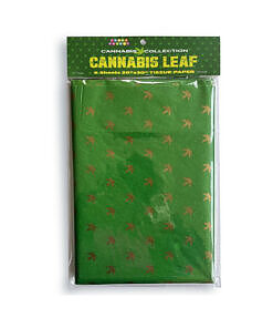 Cannabis Leaf Tissue Paper pack of six sheets with green cannabis leaf print