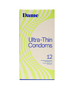 Dame Condom 12-Pack box with ultra-thin condom pouches