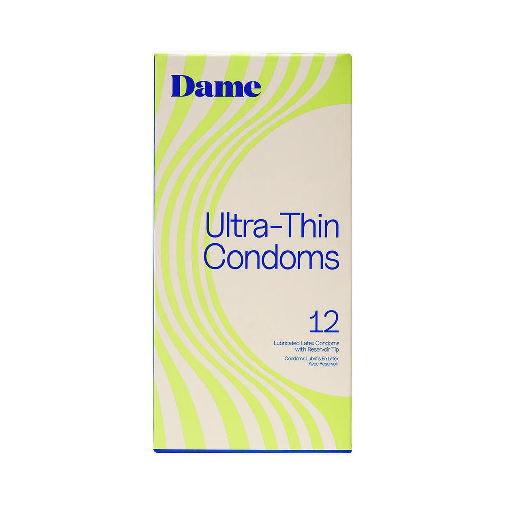 Dame Condom 12-Pack box with ultra-thin condom pouches