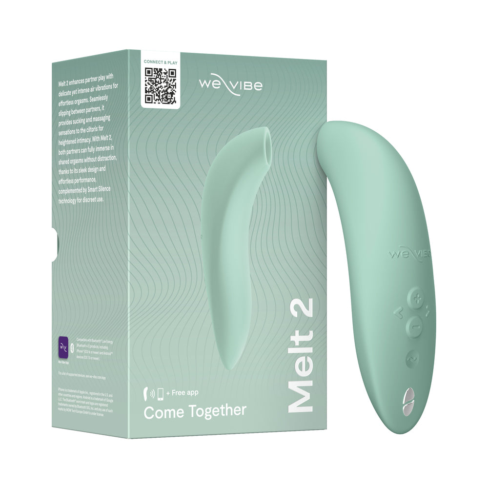 We-Vibe Melt 2 Pleasure Air Clit Stim Sage in curved