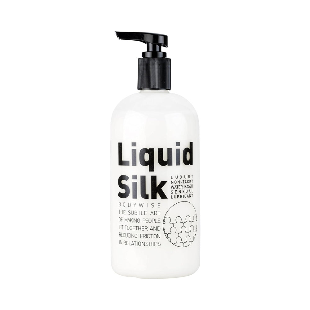Liquid Silk Lubricant White 500ml water based lubricant bottle by Liquid Silk brand
