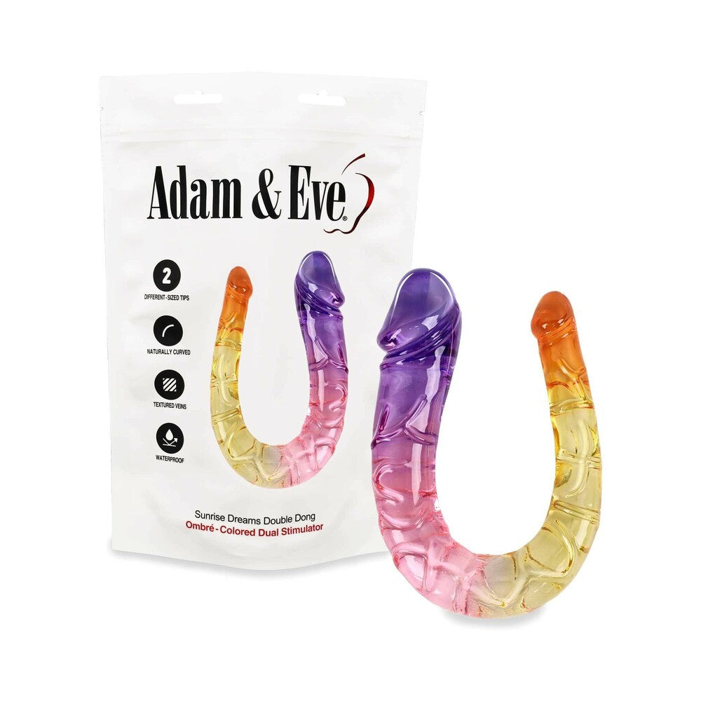 Adam & Eve Sunrise Dreams Double Dong with purple