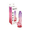 Adam & Eve Sunset Dreams Realistic Dildo 9.5 inch with ombre purple to pink color on white background.