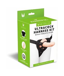 Me You Us Ultracock Harness Kit with adjustable straps and O-ring displayed on mannequin.