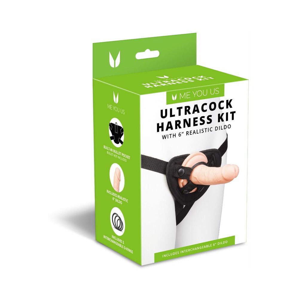 Me You Us Ultracock Harness Kit with adjustable straps and O-ring displayed on mannequin.