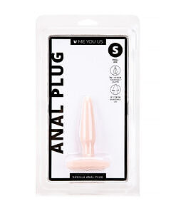 Vanilla Small Anal Plug with smooth teardrop shape and flared base on a white background.
