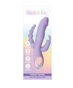 Adam & Eve Thrust Bunny triple-stimulating rabbit vibrator in lavender with thrusting shaft