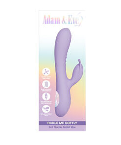 Adam & Eve Tickle Me Softly Soft Flexible Rabbit Vibe with dual ticklers and soft silicone shaft