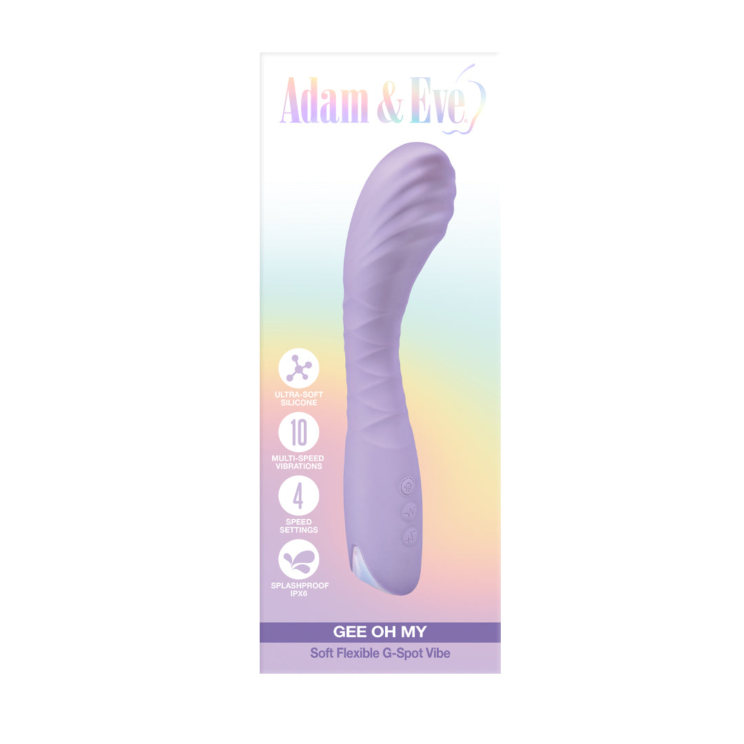 Pink Adam & Eve Gee Oh My G-spot vibrator curved silicone toy with control button