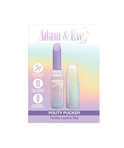 Pink lipstick vibrator with glossy finish held in hand against a purse interior