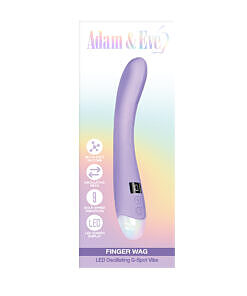 Pink Adam & Eve Finger Wag silicone vibrator with curved head