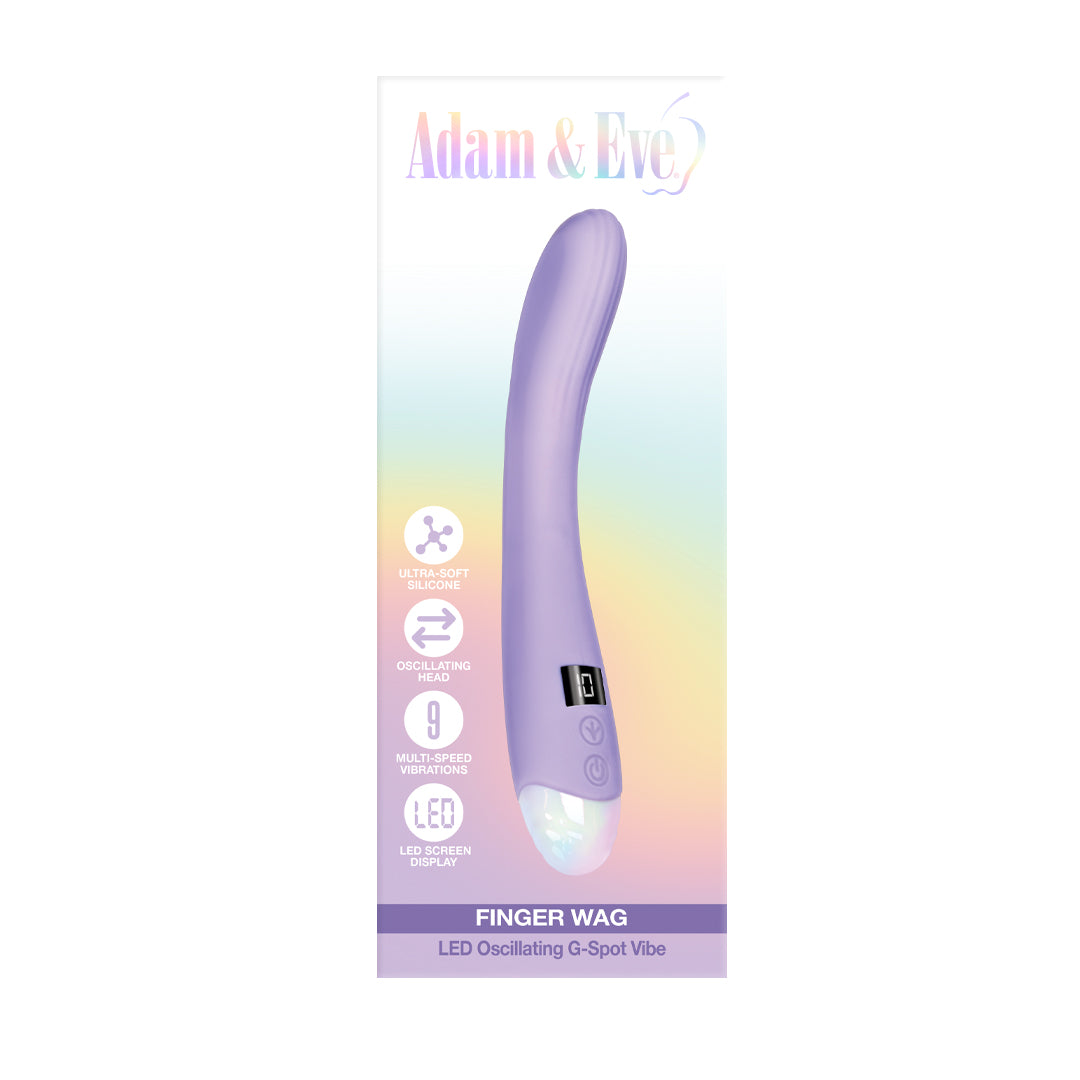 Pink Adam & Eve Finger Wag silicone vibrator with curved head