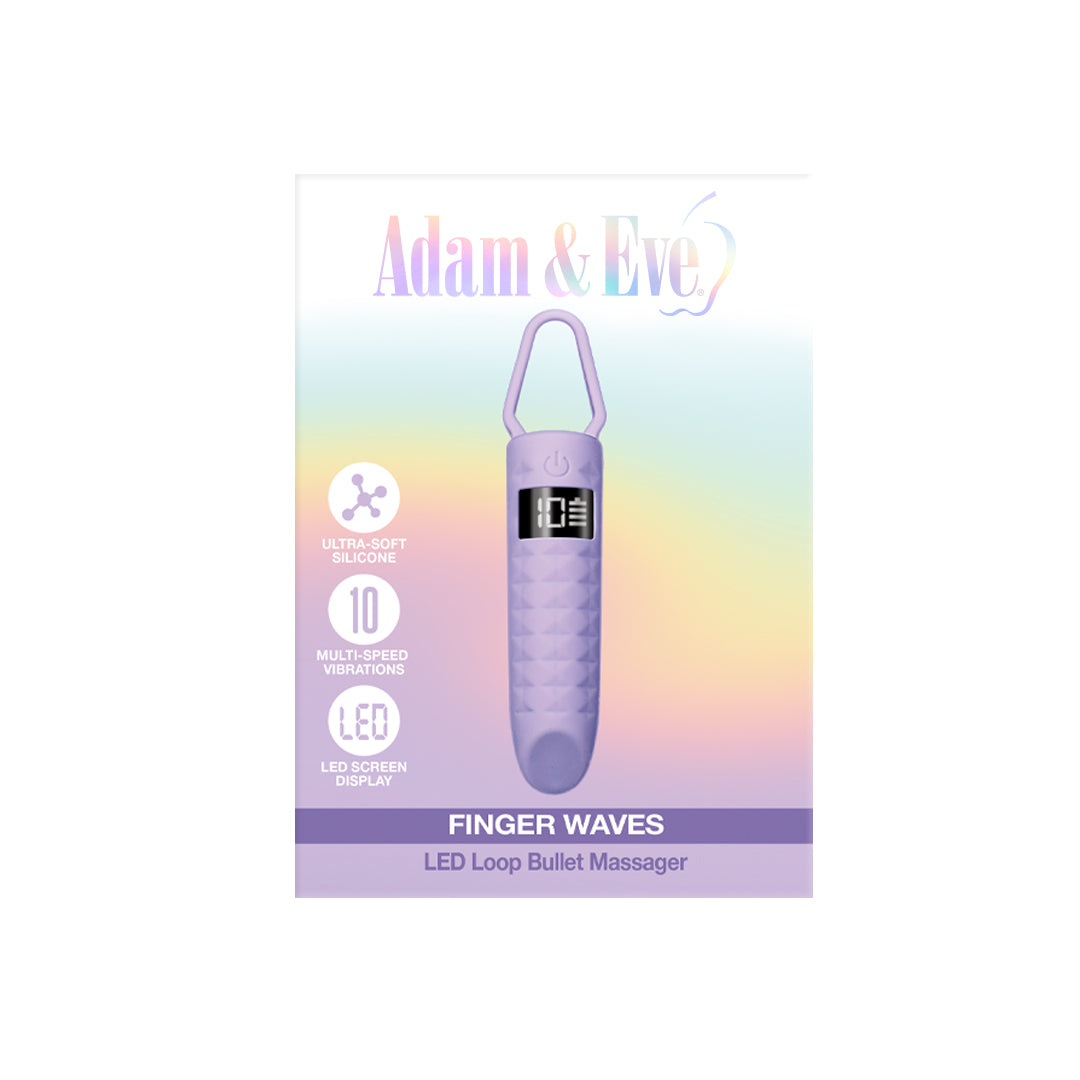 Close-up of the Adam & Eve Finger Waves LED bullet vibe showcasing its silicone texture