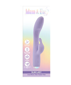 Adam & Eve Slim Lady Rabbit slim rabbit vibrator with dual motors and soft silicone body